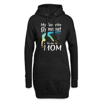 Meine Lieblingsturnerin Nennt Mich Mama Gymnastik - Hoodie-Kleid - Schwarz - Vorne