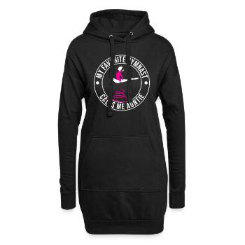 Ma gymnaste préférée m’appelle Tante Gymnastique - Sweat-shirt à capuche long Femme - noir - Devant