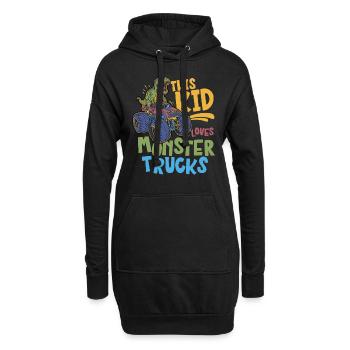 Ce gamin adore les monster trucks - Sweat-shirt à capuche long Femme - noir - Devant