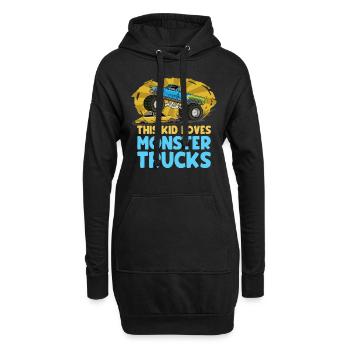 Ce gamin adore les monster trucks - Sweat-shirt à capuche long Femme - noir - Devant