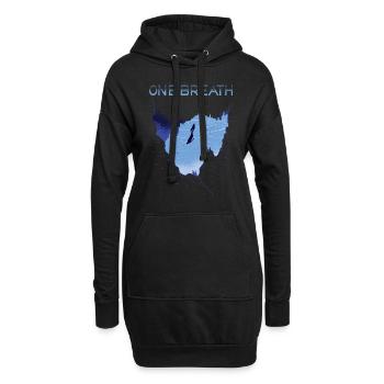 Freediving One Breath tauchen Apnoe Taucher Ozean - Hoodie-Kleid - Schwarz - Vorne