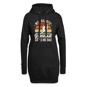 Mon gymnaste préféré m’appelle Papa - Sweat-shirt à capuche long Femme - noir - Devant