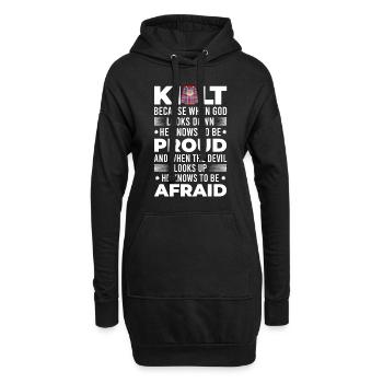 Kilt écossais disant jupe écossaise Écosse - Sweat-shirt à capuche long Femme - noir - Devant