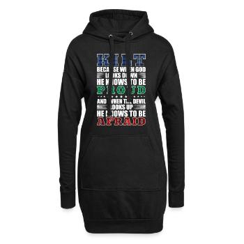Kilt écossais disant jupe écossaise Écosse - Sweat-shirt à capuche long Femme - noir - Devant