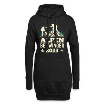 Alpenbezwinger 2023 Alpenüberquerung Finisher - Hoodie-Kleid - Schwarz - Vorne