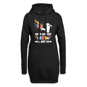 Professeur d’art Drôle de dicteur Cours d’art Cours d’art - Sweat-shirt à capuche long Femme - noir - Devant