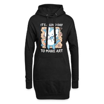 Professeur d’art Drôle de dicteur Cours d’art Cours d’art - Sweat-shirt à capuche long Femme - noir - Devant