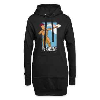 Professeur d’art Drôle de dicteur Cours d’art Cours d’art - Sweat-shirt à capuche long Femme - noir - Devant