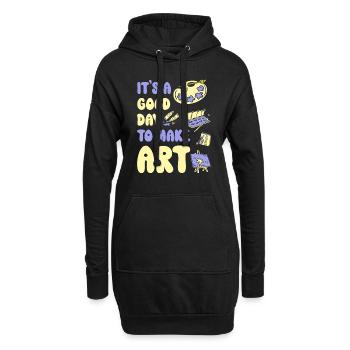 Professeur d’art Drôle de dicteur Cours d’art Cours d’art - Sweat-shirt à capuche long Femme - noir - Devant