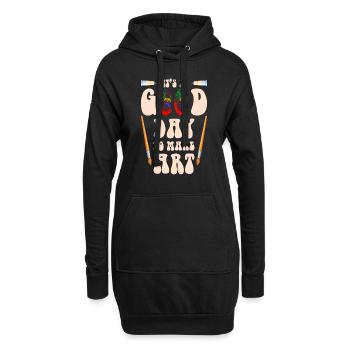Professeur d’art Drôle de dicteur Cours d’art Cours d’art - Sweat-shirt à capuche long Femme - noir - Devant