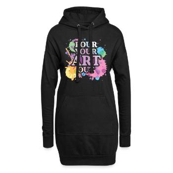Professeur d’art Drôle de dicteur Cours d’art Cours d’art - Sweat-shirt à capuche long Femme - noir - Devant