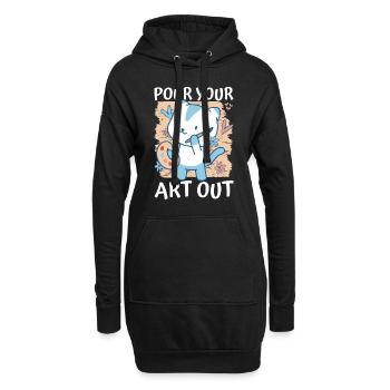 Professeur d’art Drôle de dicteur Cours d’art Cours d’art - Sweat-shirt à capuche long Femme - noir - Devant