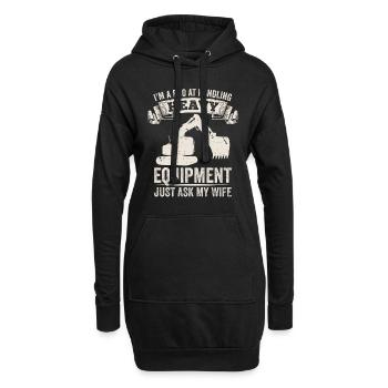 Retro Excavator Slogan Excavator Driver Construction Site - Sweat-shirt à capuche long Femme - noir - Devant