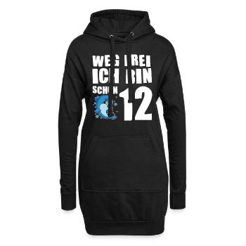 12. Geburtstag Delfin 12 Jahre alt Geschenk - Hoodie-Kleid - Schwarz - Vorne