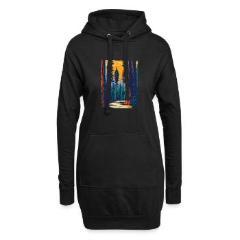 Die Natur Ruft Lets The Adventure Begins - Hoodie-Kleid - Schwarz - Vorne