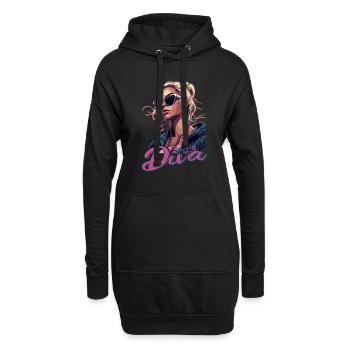 Strahlen Sie Strahlend Diva - Hoodie-Kleid - Schwarz - Vorne