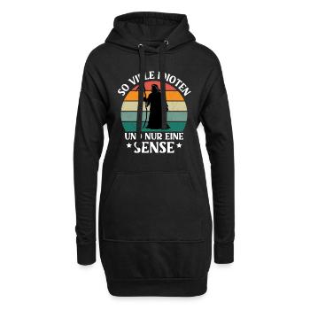 So Viele Idioten Und Nur Eine Sense - Hoodie-Kleid - Schwarz - Vorne