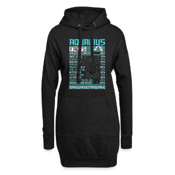 Horoscope du signe de naissance de l’astrologie du Verseau - Sweat-shirt à capuche long Femme - noir - Devant