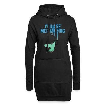 vous avez mer-mazing - Sweat-shirt à capuche long Femme - noir - Devant