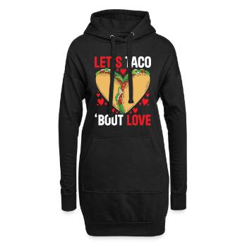 14 février Saint-Valentin Mangeur de tacos mexicains - Sweat-shirt à capuche long Femme - noir - Devant