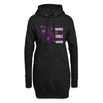 Sarkoidose-Krieger: Unsichtbarer Mut - Hoodie-Kleid - Schwarz - Vorne