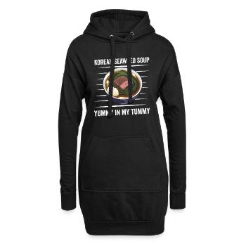 Algensuppe Liebe: Yummy Bauch - Hoodie-Kleid - Schwarz - Vorne