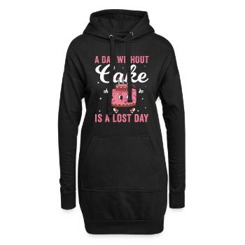 Amateur de gâteaux : Journée sans gâteau Jour perdu - Sweat-shirt à capuche long Femme - noir - Devant