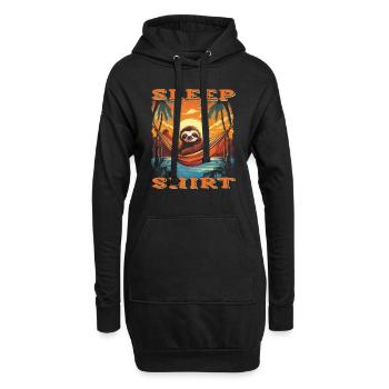 Relax with our "sleep sloth" design - Hoodie Dress - black - Front