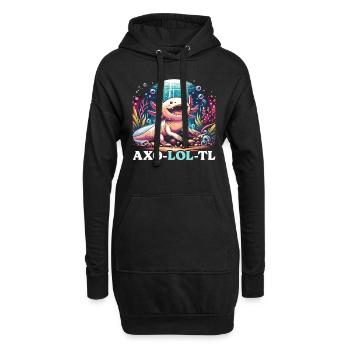 Kawaii Axolotl Walking Fish Mexikanischer - Hoodie-Kleid - Schwarz - Vorne