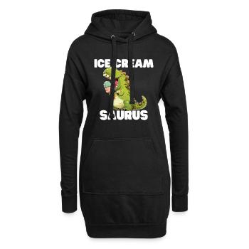 Ice Cream Saurus - Hoodie-Kleid - Schwarz - Vorne