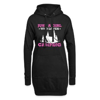 Juste une fille qui aime le camping - Sweat-shirt à capuche long Femme - noir - Devant