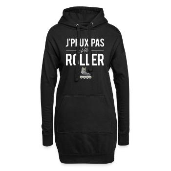 J'peux pas j'ai roller amateur roller humour - Sweat-shirt à capuche long Femme - noir - Devant