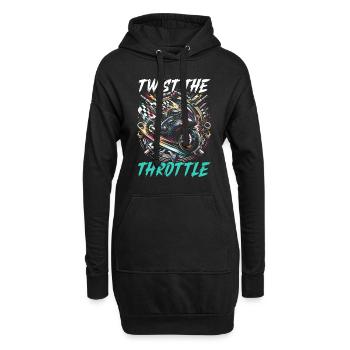Lustiger Motorradliebhaber, Der Motorrad Fährt. - Hoodie-Kleid - Schwarz - Vorne