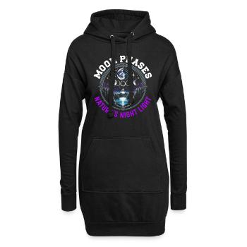 Phases de la Lune Symbole Astronomie Astrologie Pleine Lune - Sweat-shirt à capuche long Femme - noir - Devant