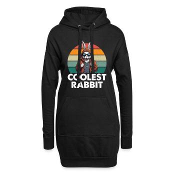 Coolest Rabbit - Hoodie-Kleid - Schwarz - Vorne