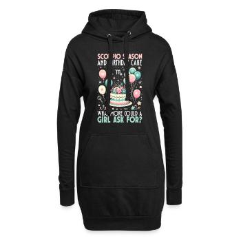 Joyeux anniversaire, Fête de Noël, - Sweat-shirt à capuche long Femme - noir - Devant