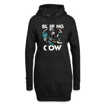 Vache surfeuse - Sweat-shirt à capuche long Femme - noir - Devant
