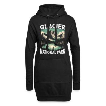 Gletscher-nationalpark Outdoor-reisen Usa Amerika - Hoodie-Kleid - Schwarz - Vorne
