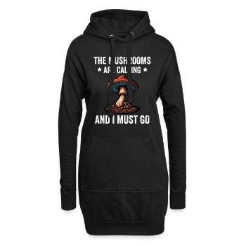 Les champignons m’appellent et je dois y aller - Sweat-shirt à capuche long Femme - noir - Devant