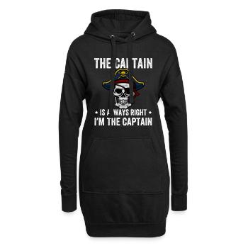 Le capitaine a toujours raison, je suis le capitaine - Sweat-shirt à capuche long Femme - noir - Devant