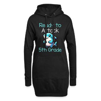 Ready To Attack 5th Grade - Hoodie-Kleid - Schwarz - Vorne