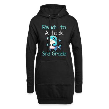 Ready To Attack 3rd Grade - Hoodie-Kleid - Schwarz - Vorne