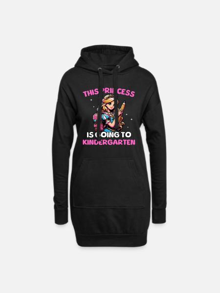This Princess Is Going To Kindergarten - Hoodie-Kleid - Schwarz