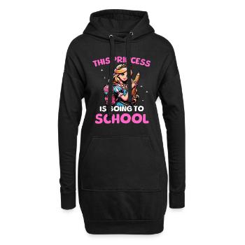 This Princess Is Going To School - Hoodie-Kleid - Schwarz - Vorne