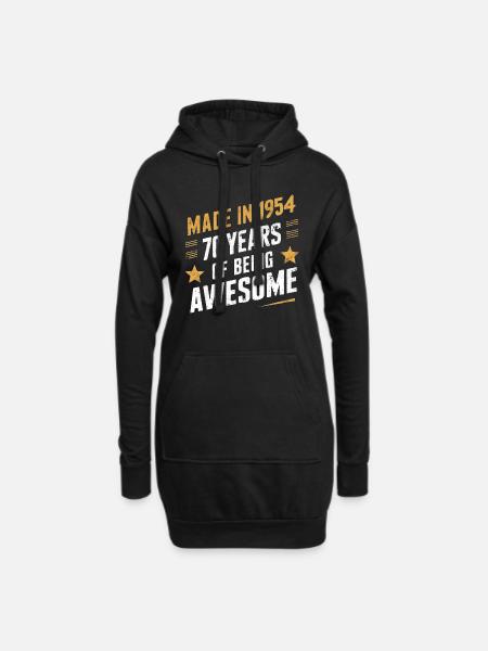 Made In 1954 70 Years Of Being Awesome - Hoodie-Kleid - Schwarz