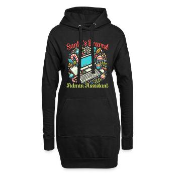 Drôle d’administrateur de Noël père Noël. - Sweat-shirt à capuche long Femme - noir - Devant