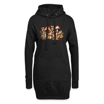 Wildpilz Und Mond Keine Zeit, Ich Suche - Hoodie-Kleid - Schwarz - Vorne
