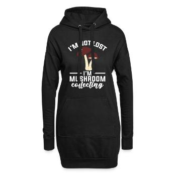 Cueillette de champignons Lieux où je cueille des champignons - Sweat-shirt à capuche long Femme - noir - Devant