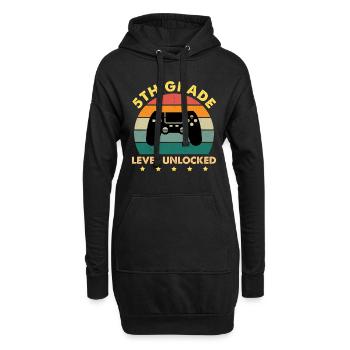 5th Grade Level Unlocked Vintage Sunset - Hoodie-Kleid - Schwarz - Vorne