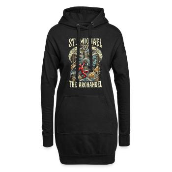 Saint Michel Archange Prière Catholique - Sweat-shirt à capuche long Femme - noir - Devant